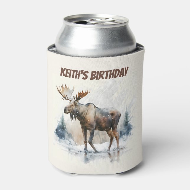 Enfriador De Latas Winter vibes Moose - Cumpleaños (Lata Anverso)