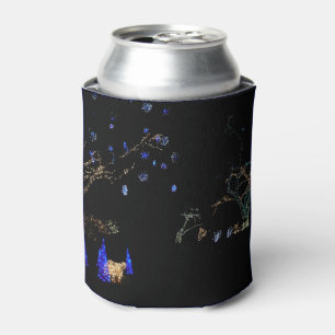 Enfriador De Latas Winter Wonderland ilumina vacaciones azules y blan