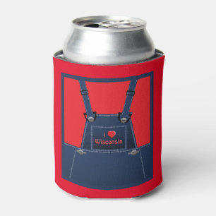 Enfriador De Latas Wisconsin Country Overalls Heart