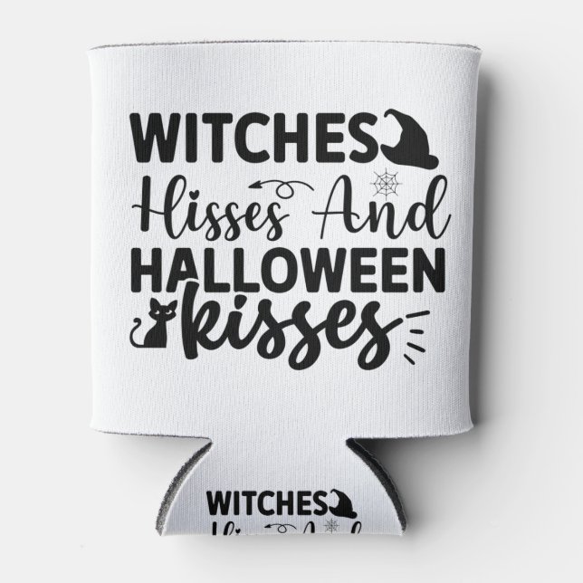 Enfriador De Latas Witches Hisses And Halloween Kisses (Anverso)
