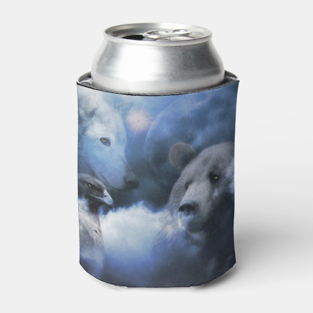 Enfriador De Latas Wolf Bear and Eagle Southwestern Wildlife (Lata Anverso)