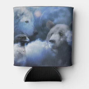 Enfriador De Latas Wolf Bear and Eagle Southwestern Wildlife