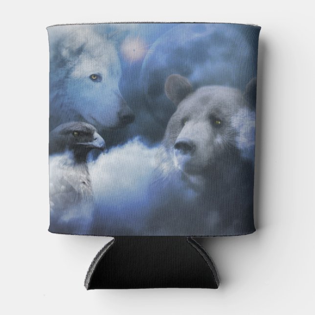 Enfriador De Latas Wolf Bear and Eagle Southwestern Wildlife (Anverso)