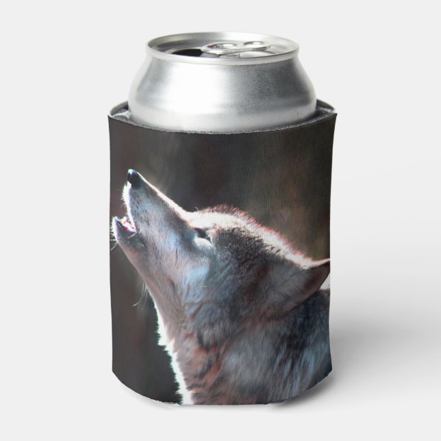 Enfriador De Latas Wolf Howling Lone Wolf (Lata Anverso)