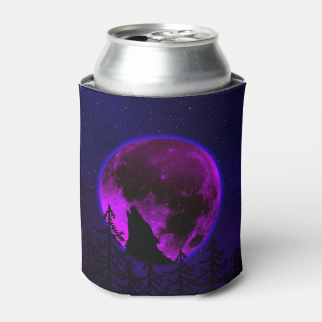 ENFRIADOR DE LATAS WOLF HOWLING MOON MAGENTA (Lata Anverso)