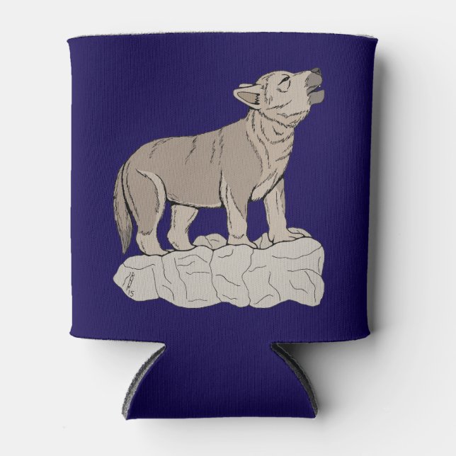 Enfriador De Latas Wolf Pup Howling (Anverso)