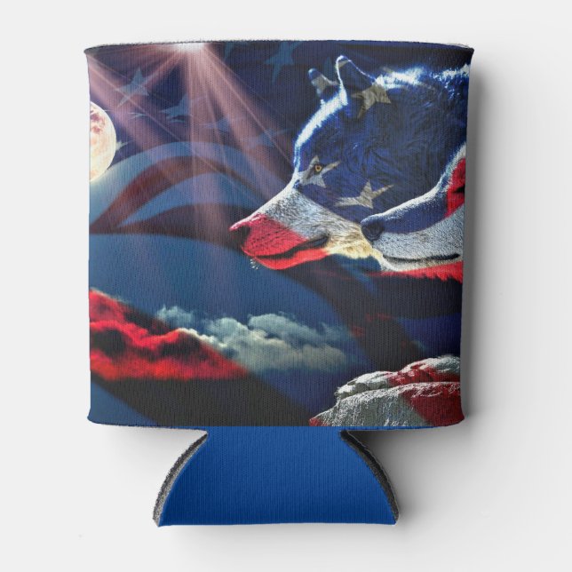 Enfriador De Latas Wolf Wolves Full Moon (Anverso)