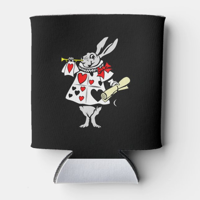 Enfriador De Latas Wonderland Rabbit Easter Bunny Jugando Música (Anverso)