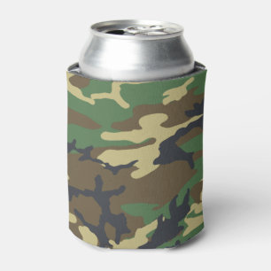 Enfriador De Latas Woodlands Camouflage Outdoorsman Gift