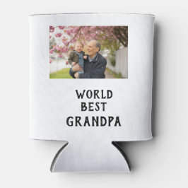 Enfriador De Latas World best Grandpa photo name father's day grandpa