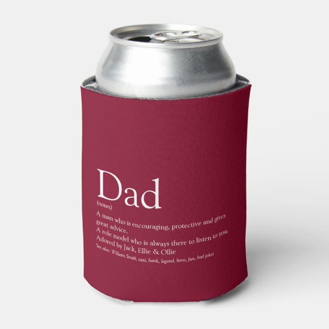 Enfriador De Latas World's Best Dad Daddy Father Definition Burgundy (Lata Anverso)