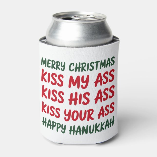 Enfriador De Latas Xmas Funny Merry Christmas Sarcastic Rude (Lata Anverso)
