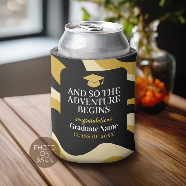 Enfriador De Latas Y Así Comienza La Aventura - Foto De Graduación De (Custom Can Cooler)