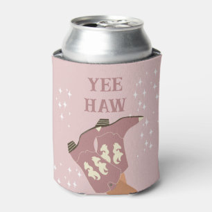 Enfriador De Latas Yee Haw Western Rodeo Cowboy Boots Rubor Pink