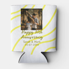 Enfriador De Latas Yellow golden photo 30th wedding anniversary name