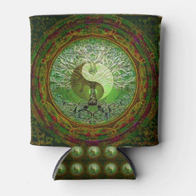 Enfriador De Latas Yin Yang Tree of Life Green (Anverso)