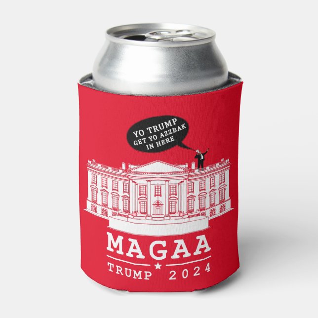 Enfriador De Latas YO TRUMP - WHITEHOUSE MAGA de nuevo REFRIGERADOR D (Lata Anverso)