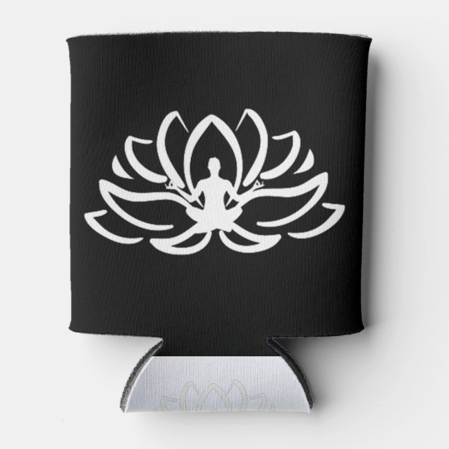 Enfriador De Latas Yoga Meditación Lotus (Anverso)