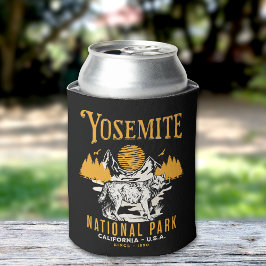 Enfriador De Latas Yosemite National Park Wildlands with Vintage Wolf