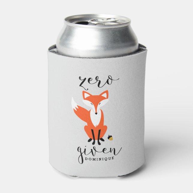 Enfriador De Latas Zero Fox da Refrigerador de bebidas Funny Pun Pers (Lata Anverso)