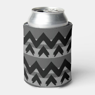 Enfriador De Latas Zig Zag Black Gray Pattern