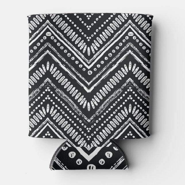 Enfriador De Latas Zigzag Stripes: Étnica de mano detenida (Anverso)