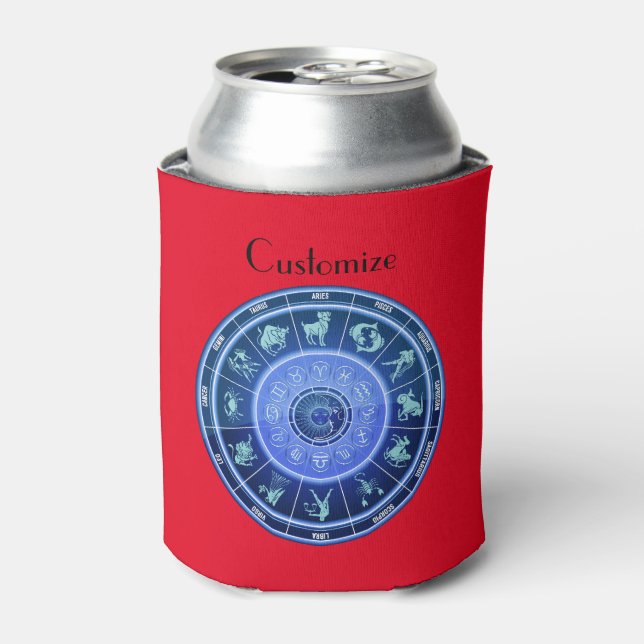 Enfriador De Latas Zodiac Sun Rótulo Astrología Calendario Thunder_Co (Lata Anverso)