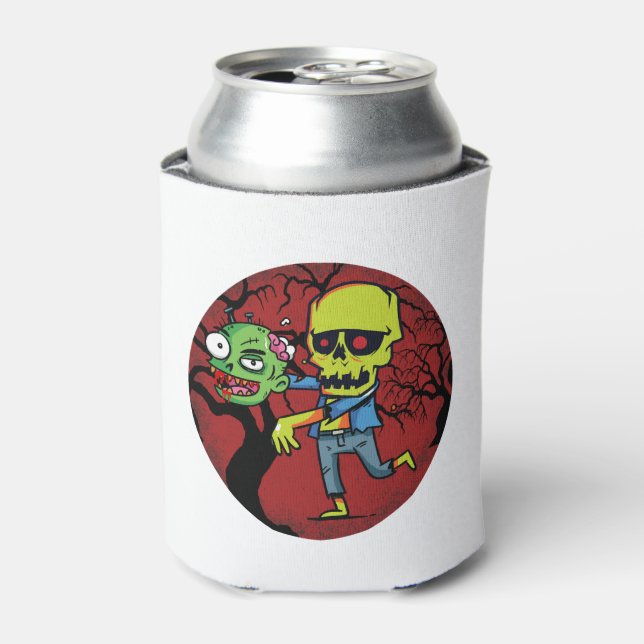 Enfriador De Latas zombies de halloween (Lata Anverso)