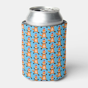 Enfriador De Latas Zorro de Navidad Lindo con Patrón