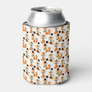 Enfriador De Latas Zorro Naranja Bosque Árboles Otoño Gafas Hipster Z