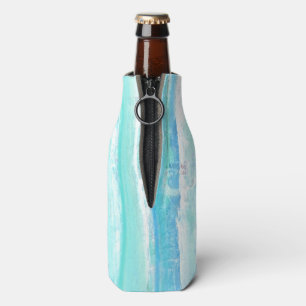Enfriadores de Botella Abstractos Azul Blanco y Tu