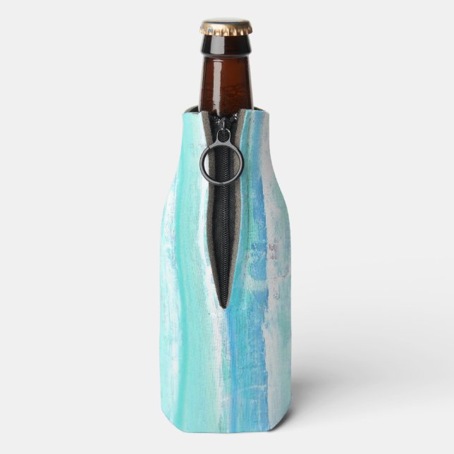 Enfriadores de Botella Abstractos Azul Blanco y Tu (Reverso de la botella)
