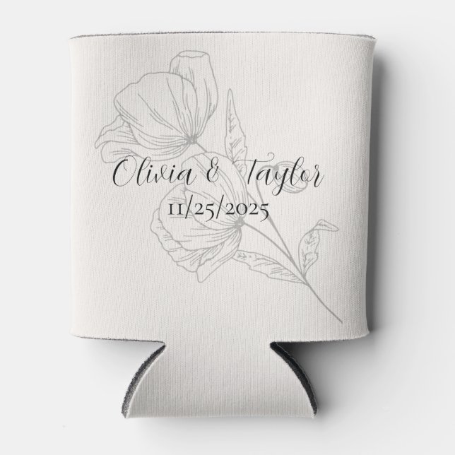 Enfriadores de Lata para Boda Beige Elegancia (Anverso)