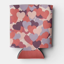 Enfriadores de latas corazones rosa rojo lavanda