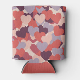 Enfriadores de latas corazones rosa rojo lavanda