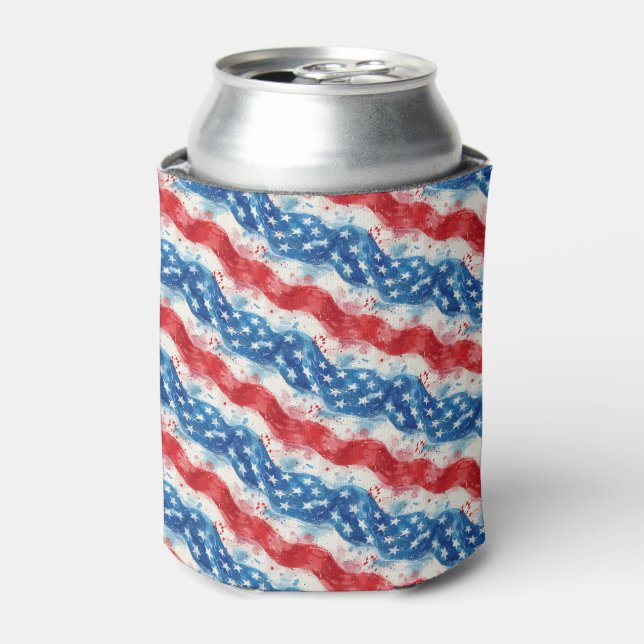 Enfriadores de latas para fiesta patriótica del 4  (Lata Anverso)