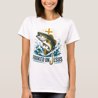 Enganchado a Jesús: Camiseta de pesca de lubina