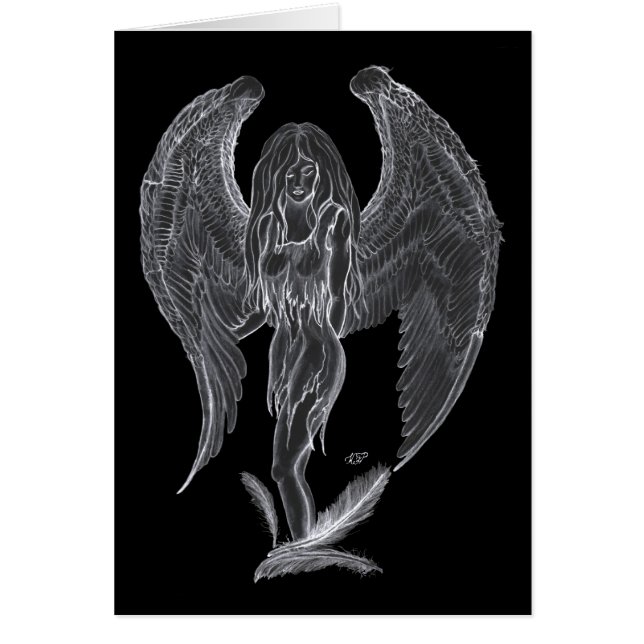 Engel Bleistiftzeichnung Diseño en blanco y negro (Frente)