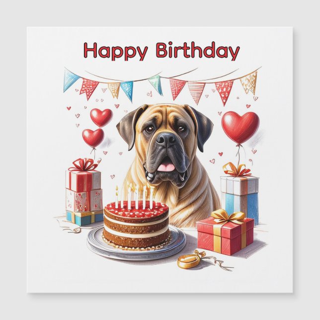 Englische Dogge Mastiff Birthday  (Anverso)