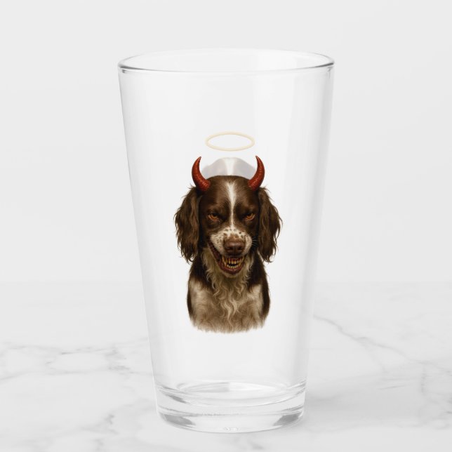 English Springer Spaniel Angel / Devil Glass (Anverso)