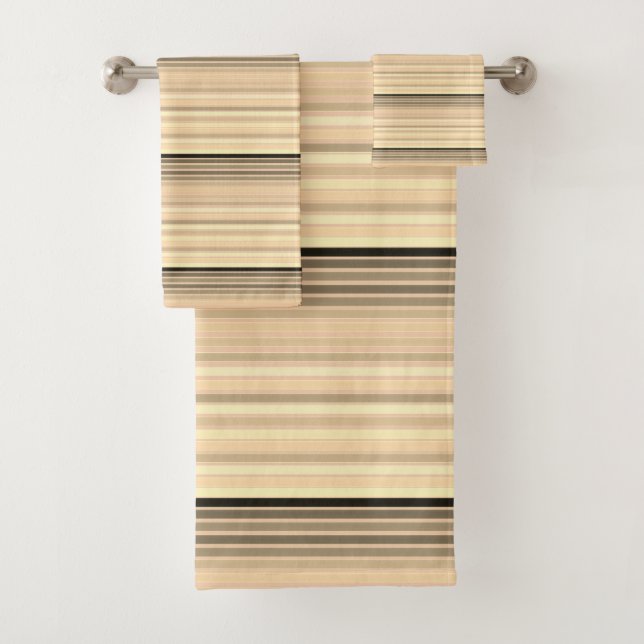 Engranaje suave con toalla de rayas grises y negra (In situ)