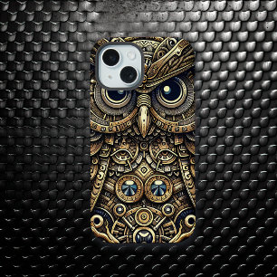 Engranajes de metal Steampunk y búho