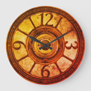 Engranajes de vapor - Calor - Reloj de pared redon
