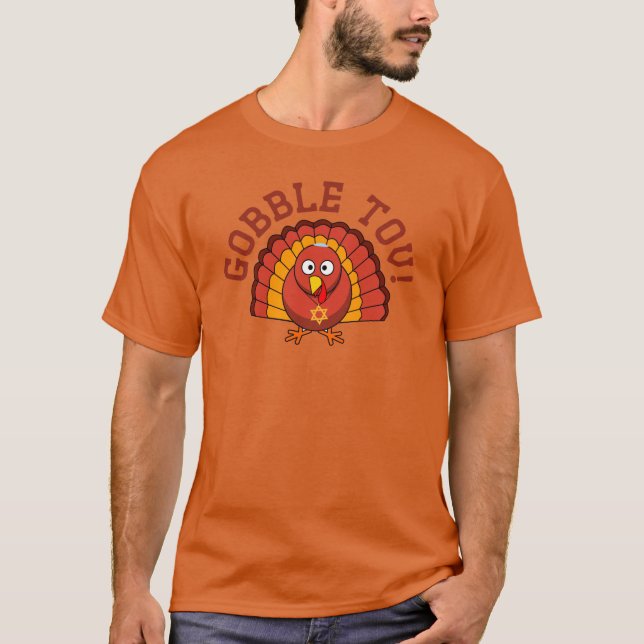 Engulla la camiseta de Tov Thanksgivukkah Turquía (Anverso)