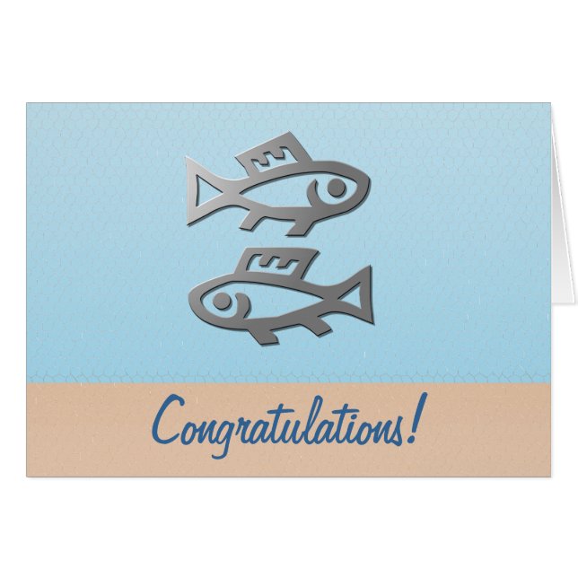 Enhorabuena del cumpleaños de los pescados de (Anverso (Horizontal))