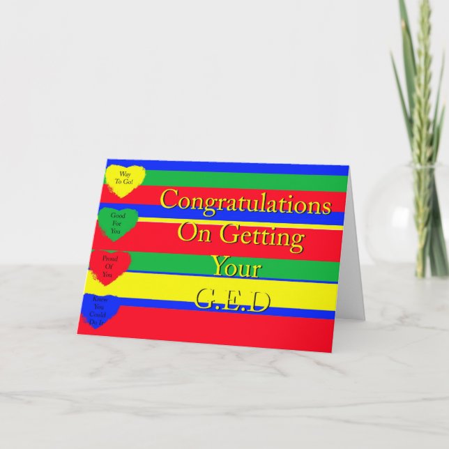Enhorabuena en conseguir su tarjeta de GED (Anverso)
