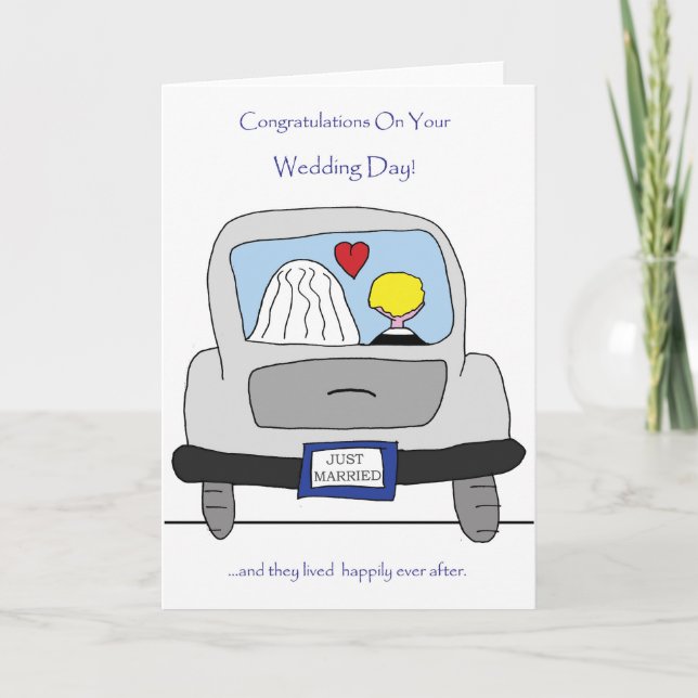 Enhorabuena en su tarjeta del día de boda (Anverso)