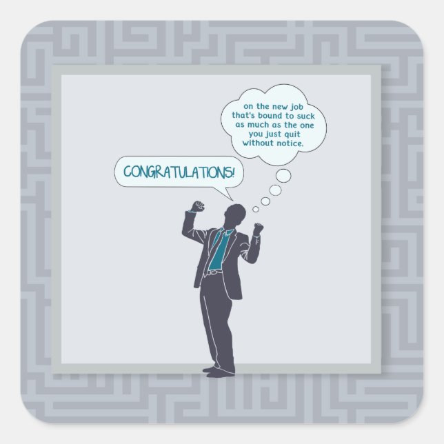 Enhorabuena en sus nuevos pegatinas del trabajo (Anverso)