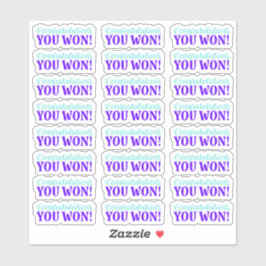 ¡Enhorabuena! ¡Ganaste! Pegatina de vinilo