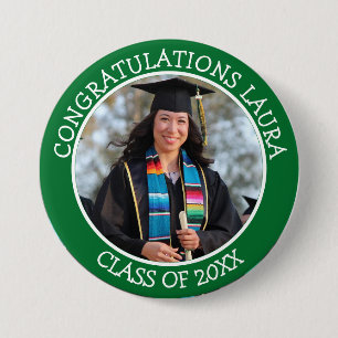 Enhorabuena Nombre del graduado y botón de foto